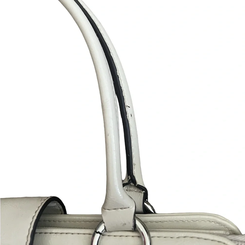 Hillard & Hanson | Y2K purse cream leather medium size shoulder bag